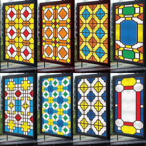 006人付款淘宝透明教堂海棠压花玻璃艺术花纹移门窗户隔断彩色满洲窗