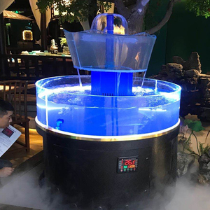 小型饭店a餐厅用创意观赏圆形超白玻璃海鲜池鱼缸大龙虾养殖鱼池