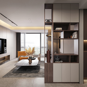 林氏全屋定制入户鞋柜进门屏风玄关隔断柜一体客厅柜储物简约现代