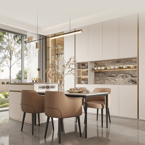 林氏全屋定制餐边柜现代简约轻奢一门到顶透明玻璃酒柜储物柜定做