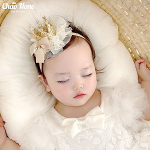 韩国时尚婴儿发带立体蕾丝皇冠公主发饰女宝宝生日头饰新生儿头箍