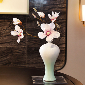中式古典花瓶手工陶瓷梅瓶禅意干花插花器茶桌书房茶室几装饰摆件