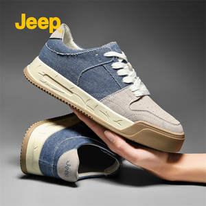 jeep吉普男鞋夏季2022新款透气潮流运动板鞋男士百搭平底休闲鞋子