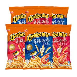 百事奇多真鲜虾条65g*6包 鲜虾片香辣原味膨化休闲零食小吃大礼df