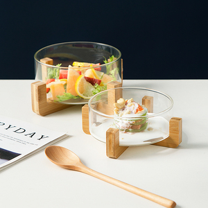 微波炉耐热玻璃碗透明水果沙拉碗家用餐具创意北欧风网红甜品碗