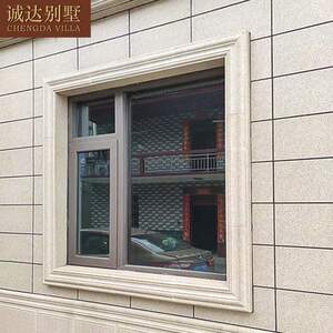 外墙边框包边线室外别墅窗框腰线罗马柱顶柱仿大理石门窗套线瓷砖