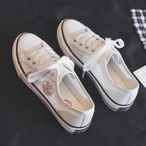 人本帆布鞋女夏季薄款2022年新款透气女鞋网面网鞋小白鞋子女板鞋