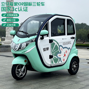 爱象电动三轮车家用全封闭小型亲子女士老头乐接孩子可上牌电瓶车