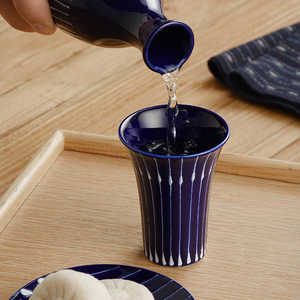 波佐见烧翔芳窑手绘琉璃蓝日本日式清酒白酒微醺酒具陶瓷酒杯酒壶