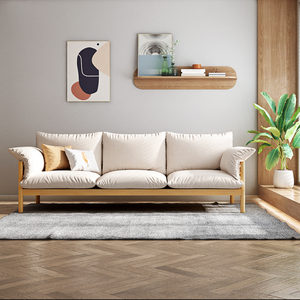 日式沙发原木简约小户型日系布艺客厅单人双人风格实木现代轻奢小