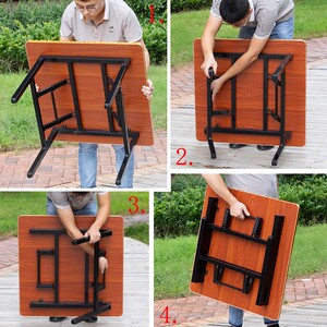 小桌正方形四吃饭餐桌桌子安装家用简易矮方桌折叠桌出租房方桌免