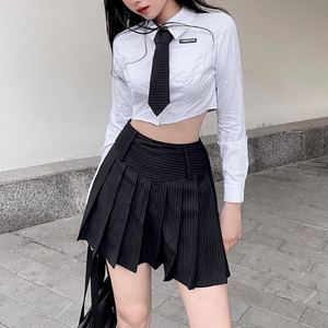 酱制服裙大码女装高腰日系半身裙女百褶裙胖mm学生a字短裙0人付款75