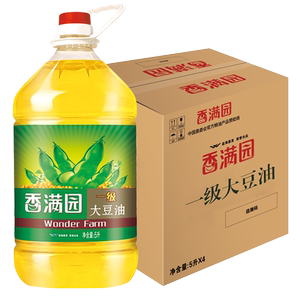 香满园一级大豆油5l*4桶优质豆油食用油家用炒菜烘焙餐饮专用整箱