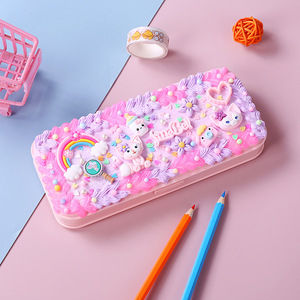 可爱卡通星黛露奶油胶玩具文具盒手工制作diy文具盒学生铅笔盒