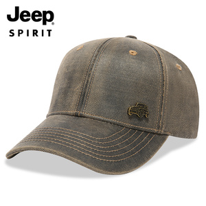 jeep吉普专柜正品秋冬新款棒球帽男士鸭舌帽仿旧帽子