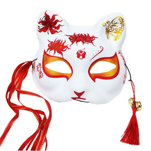 彩绘狐狸面具日式和风妖猫二次元动漫男女自拍舞会抖音同款彼岸花