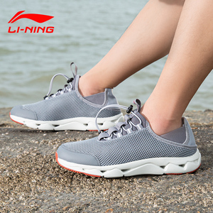 李宁溯溪鞋男鞋2022夏季新款一脚蹬网面透气跑步鞋轻便休闲运动鞋