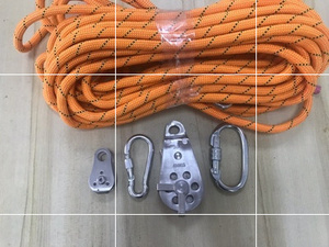 自锁轮滑轮家用工具定升降安装起重小型滑轮双向运吊动单防坠空调