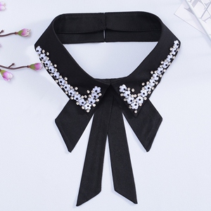 时尚百搭假领子女士夏季领圈项圈蝴蝶领结钉珠水钻韩版单领子配件