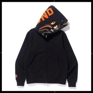 香港限定双头鲨鱼卫衣 双头双帽迷彩鲨鱼外套拉链连帽衫b0bape0b