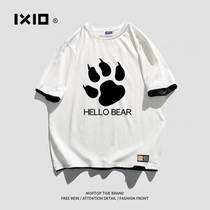 hello bear 熊爪熊族短袖t恤衣服男女半袖夏季体恤薄上衣纯棉学生