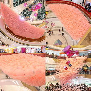 气球雨网红网兜下落网掉落网爱心形放飞网长条告白装饰气球网创意