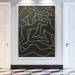 黑白装饰画抽象