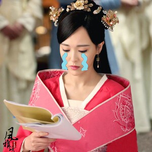 锦绣未央同款唐风汉服影视古装唐嫣李未央玫红色绣花小姐装演出服