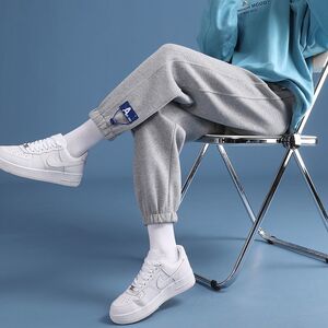 灰色通勤束脚运动裤束脚棒球裤新款外穿宽松休闲裤秋天女裤子显瘦