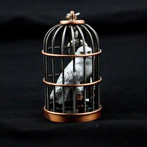 哈利波特周边 海德薇鸟笼钥匙扣harry potter猫头鹰信使挂件