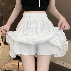 法式雪纺蓬蓬半身裙女夏季小个子高腰A字短裙裤芭蕾风白色蛋糕裙