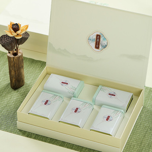 新款安吉白茶包装盒空礼盒高档精品五合一茶叶罐方盒礼品盒半斤装