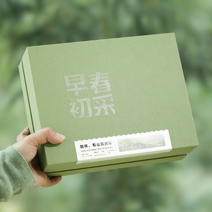 新款绿茶春茶叶包装盒LOGO定制明前龙井碧螺春礼品盒空盒工厂直销