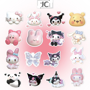 51张ins风3d库洛米美乐蒂kitty猫贴纸水杯ipad手机壳装饰防水贴画