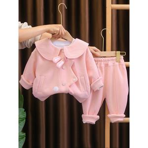 韩系婴儿衣服春秋季纯棉甜美运动服可爱三件套0-1-2岁3小女孩宝宝