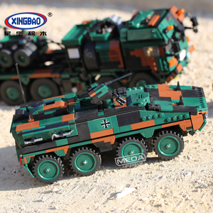 星堡积木军事装甲坦克运输车豹2a6拼装man hx-81象式德国男孩玩具