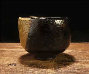 [源]乐烧名家佐佐木松乐作松桥黑楽茶道茶碗共原盒 日本回流