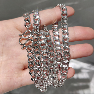 pt950白金项链男士马鞭链潮酷铂金包纯银999女吊坠纯金链子可检测