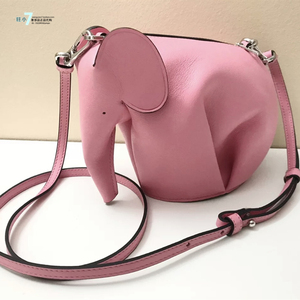 正品代购 loewe/罗意威牛皮女士经典樱花粉小象包斜跨单肩手拿包