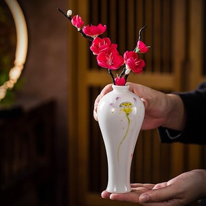批发手绘花瓶陶瓷瓷花瓶水培干花花器陶瓷古典花瓶台面装饰摆件