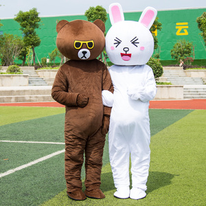 布朗熊卡通人偶服装人穿网红熊行走宣传道具服抖音熊头套公仔衣服