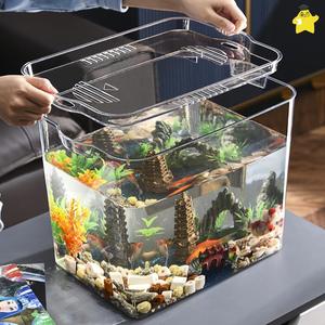 六角恐龙鱼的鱼缸专用缸造景养六角恐龙鱼缸乌龟饲养高透明斗金鱼