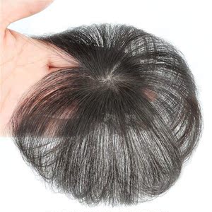 补头顶短真发男士隐形无痕稀少遮盖短发补发假发片自然白发蓬松片