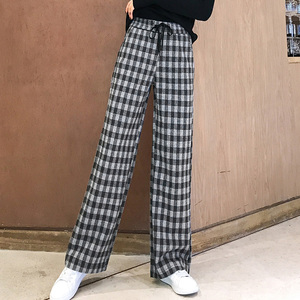 族2021夏装新款千鸟格格子宽松休闲工装裤九分裤女装裤子0人付款216