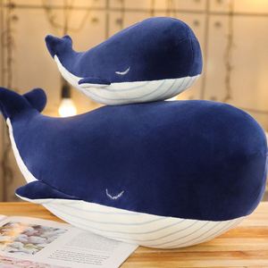 羽绒棉软体仿真大蓝鲸鱼海豚公仔毛绒玩具靠垫抱枕儿童女生日礼品