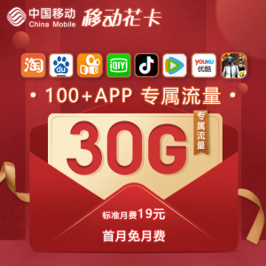 辽宁移动花卡宝藏版 畅享30gb专属流量包 上网卡全国通用手机号码