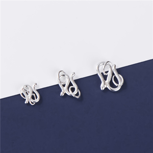 s925纯银素银双环s扣项链连接扣 手链扣手工制作diy饰品材料配件