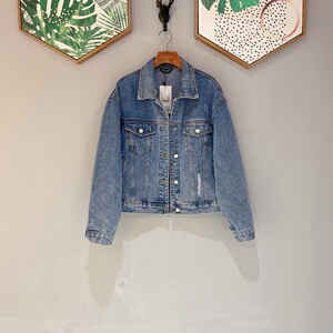 麦寻女装2022春季新款onza1003牛仔外套韩版宽松百搭水洗短款休闲