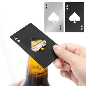 黑桃A信用卡式开瓶器创意扑克牌形不锈钢开瓶器 便携式随身啤酒起