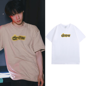 刘耀文同款drew house短袖t恤笑脸贾斯丁比伯潮牌美式纯棉上衣服